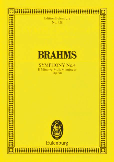 Brahms: Symphony No. 4 E Minor Opus 98 (Study Score) published by Eulenburg